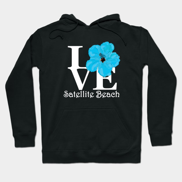 LOVE Satellite Beach Blue Hibiscus Hoodie by SatelliteBeach